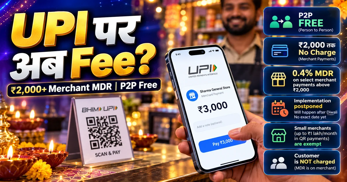 UPI charges 2026 - 2000 se upar payment par MDR ki sachchai